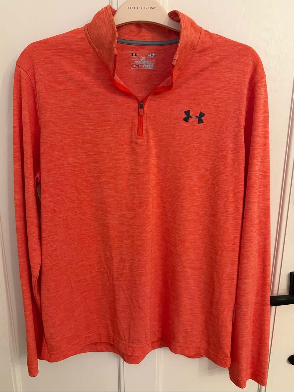 Under Armour Men's HeatGear Tech 1/4 Zip Pullover Size Large Orange Heather EUC